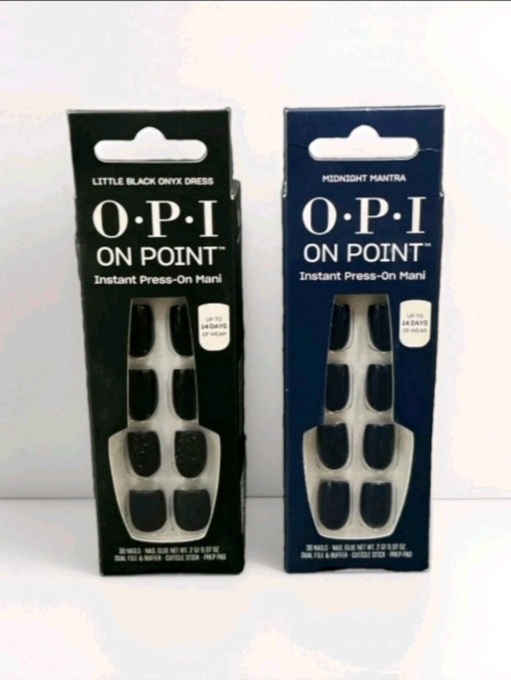 NIB OPI On Point Instant Press-On Nails Little Black Onyx Dress & Midnight